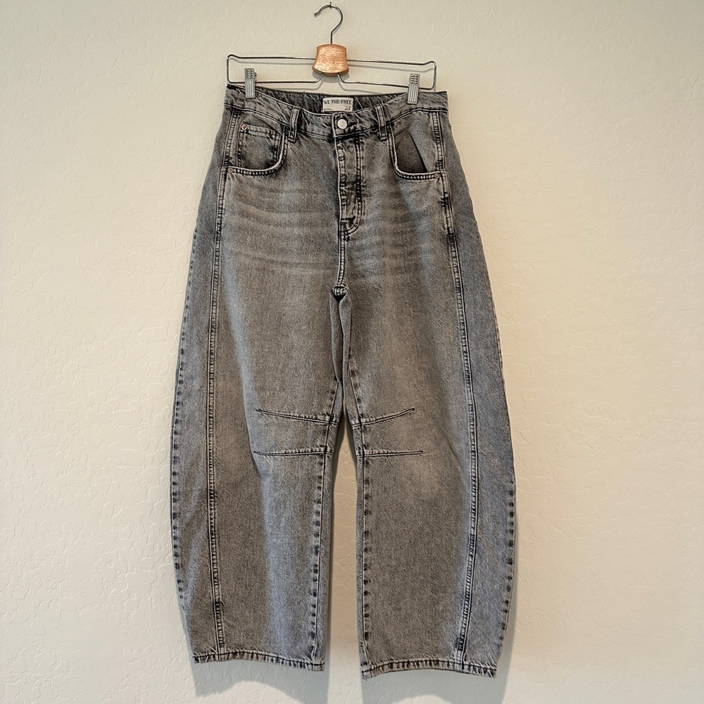 We the Free Good Luck Mid Rise Barrel Jeans 28 - Picture 2 of 5